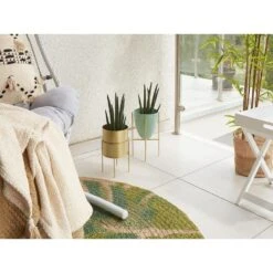 Beliani Plantenbak Voor Buiten LEFKI - Groen Ijzer -Tuinmeubelwinkel 065babc08d504032b2a90cbbb8bbe18b