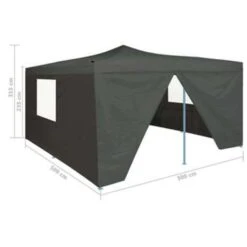 VidaXL Prieel Inklapbaar Met 4 Zijwanden 5x5 M Antraciet -Tuinmeubelwinkel 0e8238639a8644ba820504e2e46f8857