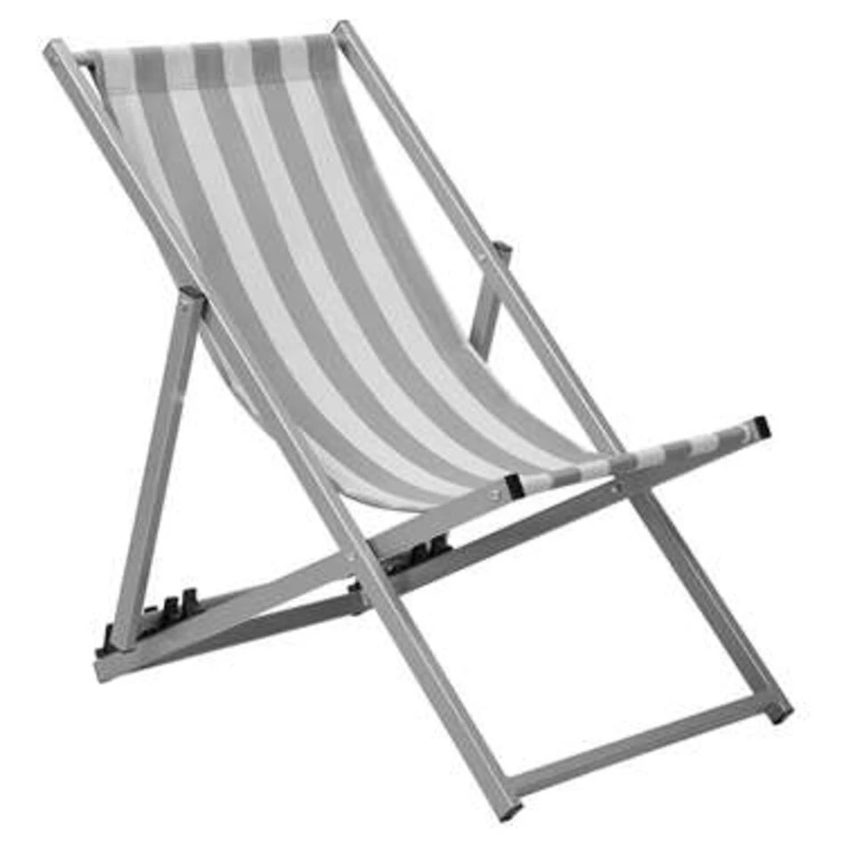 Beliani Tuinligstoel LOCRI - Grijs Polyester, Aluminium 3 Beliani Tuinligstoel LOCRI - Grijs Polyester, Aluminium