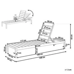 Beliani Tuinligstoel NARDO - Wit Kunsthout, Aluminium -Tuinmeubelwinkel 1000000652 0102