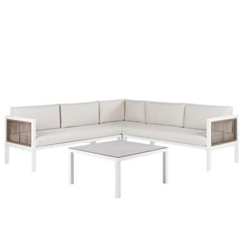 Beliani Loungeset BORELLO - Wit Aluminium 3 Beliani Loungeset BORELLO - Wit Aluminium