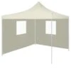 VidaXL Partytent Met 2 Zijwanden Inklapbaar 2x2 M Staal Crème -Tuinmeubelwinkel 1000001050