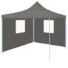 VidaXL Partytent Met 2 Zijwanden Inklapbaar 2x2 M Staal Antraciet -Tuinmeubelwinkel 1000001171