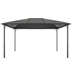 VidaXL Prieel Met Dak 4x3x2,6 M Aluminium Zwart 8 VidaXL Prieel Met Dak 4x3x2,6 M Aluminium Zwart -Tuinmeubelwinkel 1000001321 0102