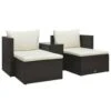 VidaXL 5-delige Loungeset Met Kussens Poly Rattan Bruin -Tuinmeubelwinkel 1000002831