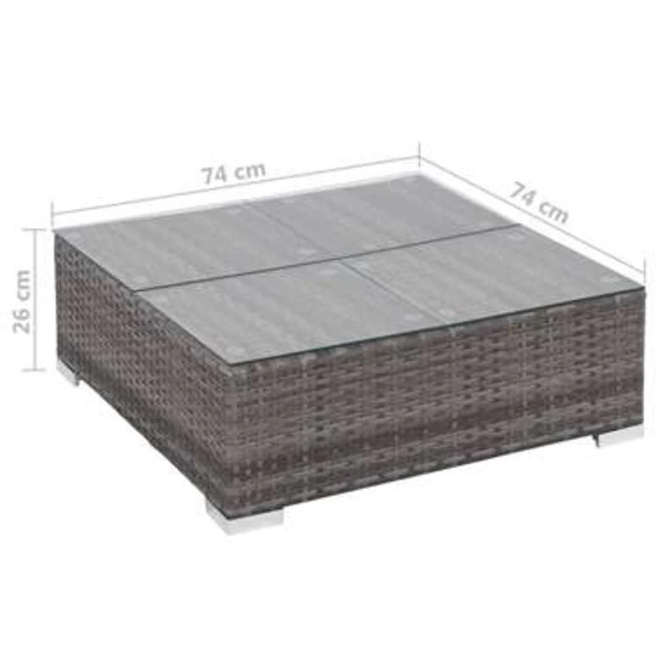 VidaXL 6-delige Loungeset Met Kussens Poly Rattan Grijs 5 VidaXL 6-delige Loungeset Met Kussens Poly Rattan Grijs - Afbeelding 3