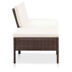 VidaXL 3-delige Loungeset Met Kussens Poly Rattan Bruin -Tuinmeubelwinkel 1000002841 0101