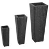 VidaXL Plantenbakken Verhoogd 3 St Poly Rattan Zwart 1 VidaXL Plantenbakken Verhoogd 3 St Poly Rattan Zwart -Tuinmeubelwinkel 1000005343