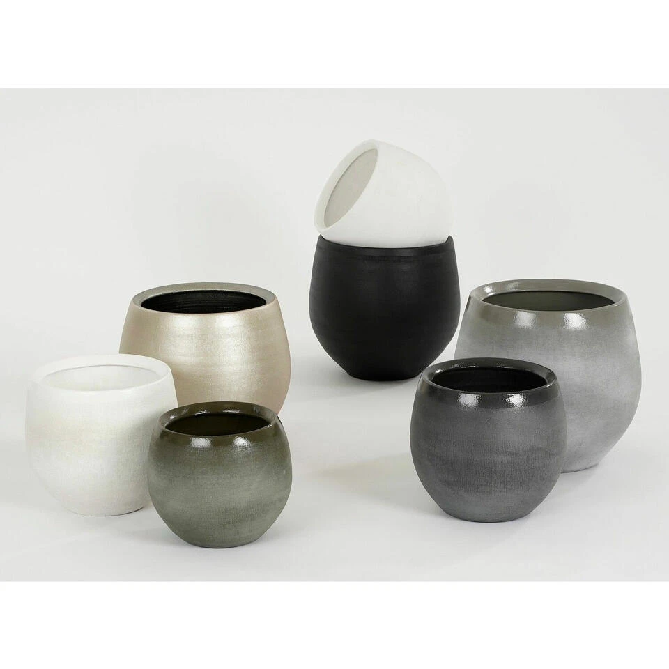 Mica Decorations Bloempot - Goudkleurig - Keramiek - 16 X 13 Cm 4 Mica Decorations Bloempot - Goudkleurig - Keramiek - 16 X 13 Cm - Afbeelding 2