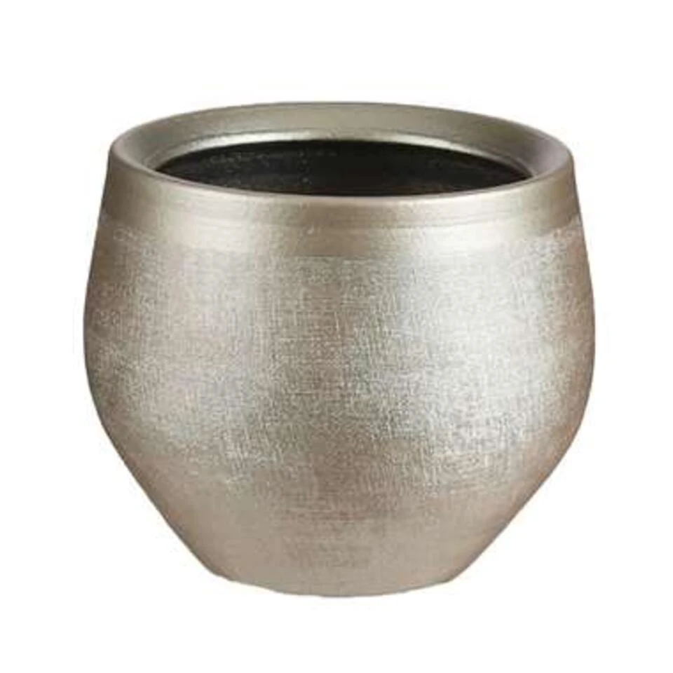 Mica Decorations Bloempot - Goudkleurig - Keramiek - 16 X 13 Cm 3 Mica Decorations Bloempot - Goudkleurig - Keramiek - 16 X 13 Cm