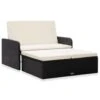 VidaXL 2-delige Loungeset Met Kussens Poly Rattan Zwart -Tuinmeubelwinkel 1000005362