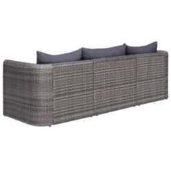 VidaXL 3-delige Loungeset Met Kussens Poly Rattan Grijs 8 VidaXL 3-delige Loungeset Met Kussens Poly Rattan Grijs -Tuinmeubelwinkel 1000005376 0102