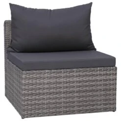 VidaXL 3-delige Loungeset Met Kussens Poly Rattan Grijs 9 VidaXL 3-delige Loungeset Met Kussens Poly Rattan Grijs -Tuinmeubelwinkel 1000005376 0103