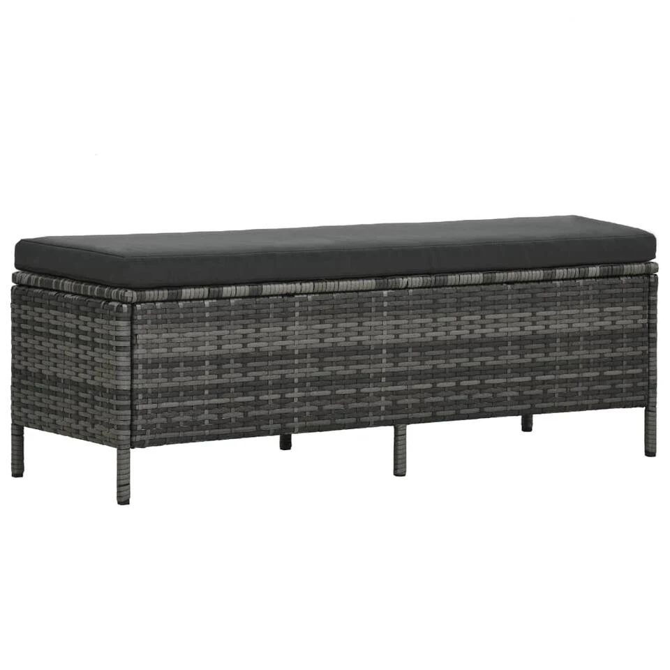 VidaXL 3-delige Loungeset Met Kussens Poly Rattan Grijs 6 VidaXL 3-delige Loungeset Met Kussens Poly Rattan Grijs - Afbeelding 4