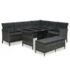 VidaXL 3-delige Loungeset Met Kussens Poly Rattan Grijs -Tuinmeubelwinkel 1000005393
