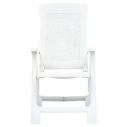 VidaXL Tuinstoelen 2 St Verstelbaar Kunststof Wit -Tuinmeubelwinkel 1000006296 0102