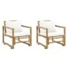 VidaXL Tuinstoelen 2 St Met Kussens Bamboe 1 VidaXL Tuinstoelen 2 St Met Kussens Bamboe -Tuinmeubelwinkel 1000006338