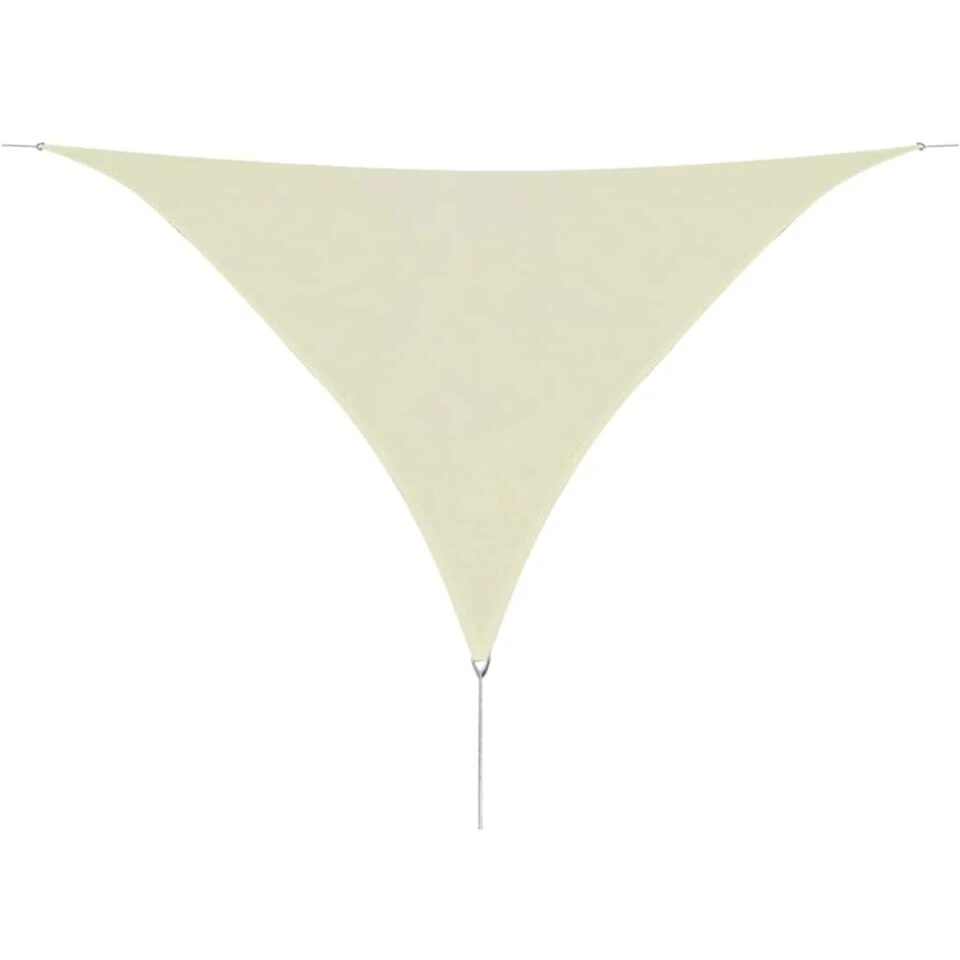 VidaXL Zonnescherm HDPE Driehoekig 5x5x5 M Crémekleurig 3 VidaXL Zonnescherm HDPE Driehoekig 5x5x5 M Crémekleurig
