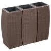 VidaXL Plantenbakken Verhoogd 3 St Poly Rattan Bruin -Tuinmeubelwinkel 1000011560