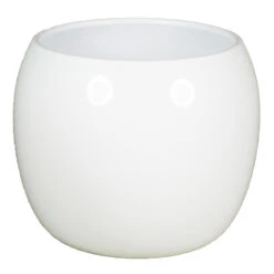 Floran Plantenpot - Glanzend - Wit - Keramiek - 21 X 17 Cm