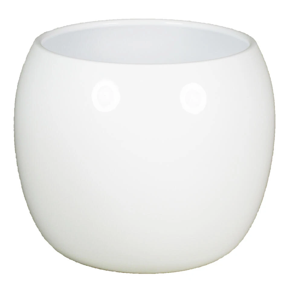 Floran Plantenpot - Glanzend - Wit - Keramiek - 21 X 17 Cm 3 Floran Plantenpot - Glanzend - Wit - Keramiek - 21 X 17 Cm