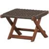 WOOOD Tuinvoetenbank Ruit Lois - Hout - Donkerbruin - 34x45x44 -Tuinmeubelwinkel 1000013724