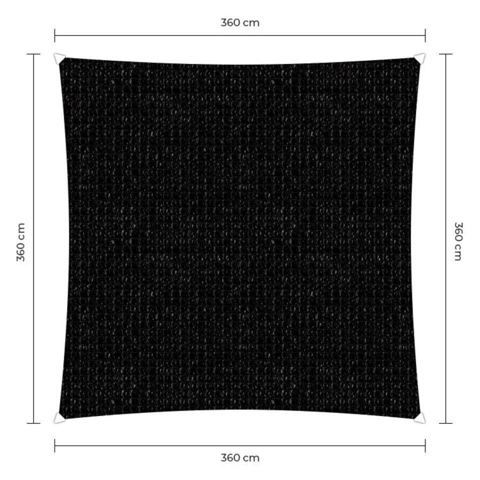 Sunfighters Vierkant 3,6 Meter Zwart 4 Sunfighters Vierkant 3,6 Meter Zwart - Afbeelding 2