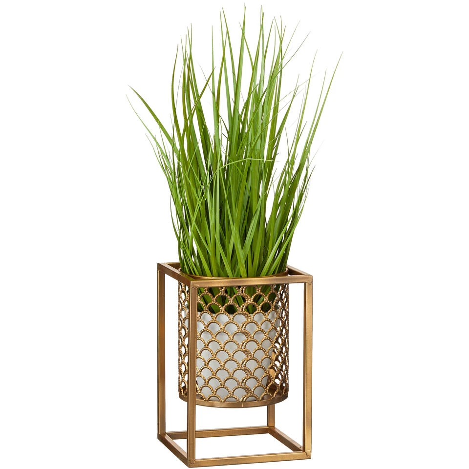 Merkloos Plantenstandaard - Goudkleurig - Metaal - 20 Cm 4 Merkloos Plantenstandaard - Goudkleurig - Metaal - 20 Cm - Afbeelding 2