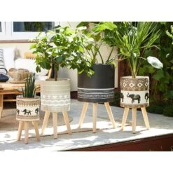 Beliani Plantenbak Voor Buiten ACHILIO - Bruin Magnesiumoxide -Tuinmeubelwinkel 1000018186 0103