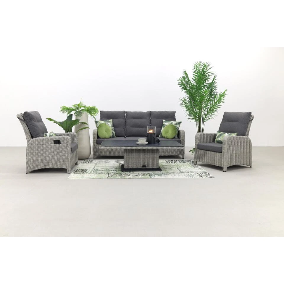 VDG Verstelbare Loungeset Hollywood - White Grey 4 VDG Verstelbare Loungeset Hollywood - White Grey - Afbeelding 2
