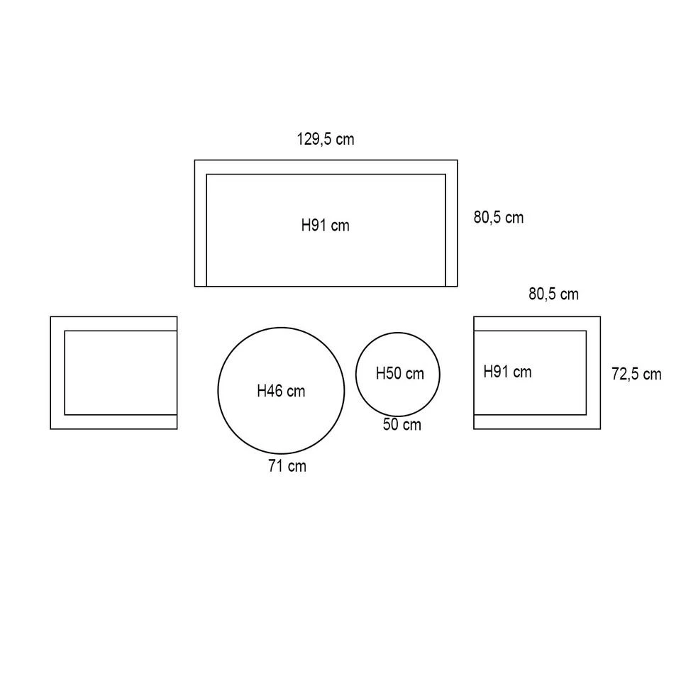 Garden Impressions Olaf Loungeset 5-delig - Zwart 5 Garden Impressions Olaf Loungeset 5-delig - Zwart - Afbeelding 3
