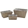 VidaXL Plantenbakken Verhoogd 3 St Wicker Met PE-voering -Tuinmeubelwinkel 1000039775