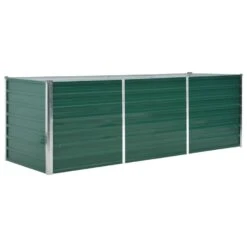 VidaXL Plantenbak Verhoogd 240x80x77 Cm Gegalvaniseerd Staal Groen