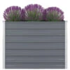 VidaXL Plantenbak Verhoogd 100x100x77 Cm Gegalvaniseerd Staal Grijs