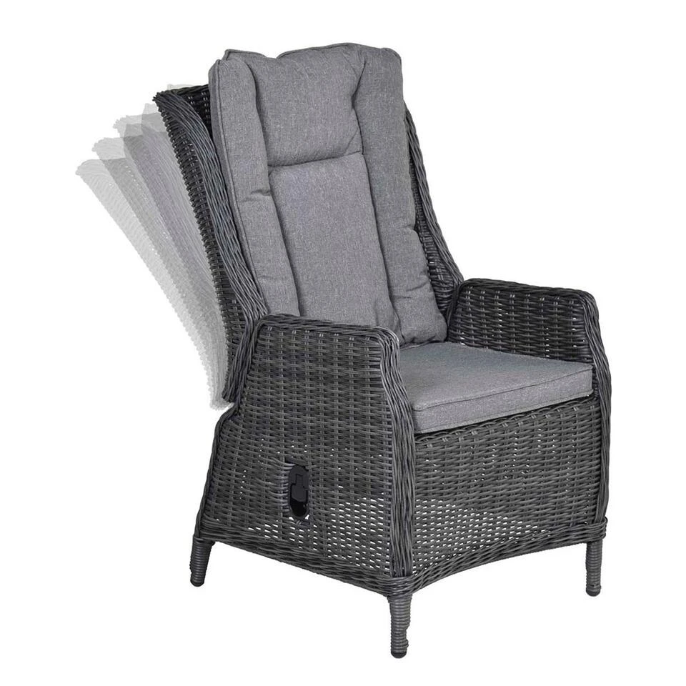 Garden Impressions - Marbella Verstelbare Tuinstoel - Donker Grijs 4 Garden Impressions - Marbella Verstelbare Tuinstoel - Donker Grijs - Afbeelding 2