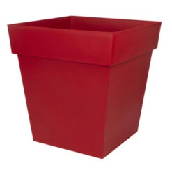 EDA Bloempot Toscane - Vierkant - Rood - Kunststof - L32xH32 Cm