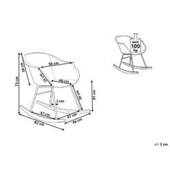 Beliani Schommelstoel HARMONY - Geel Polypropyleen -Tuinmeubelwinkel 1000041319 0102