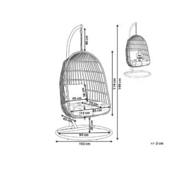 Beliani Hangstoel ALLERA - Zwart Polyester 8 Beliani Hangstoel ALLERA - Zwart Polyester -Tuinmeubelwinkel 1000042133 0102