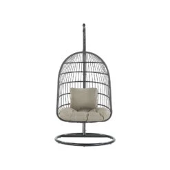 Beliani Hangstoel ALLERA - Zwart Polyester 9 Beliani Hangstoel ALLERA - Zwart Polyester -Tuinmeubelwinkel 1000042133 0103