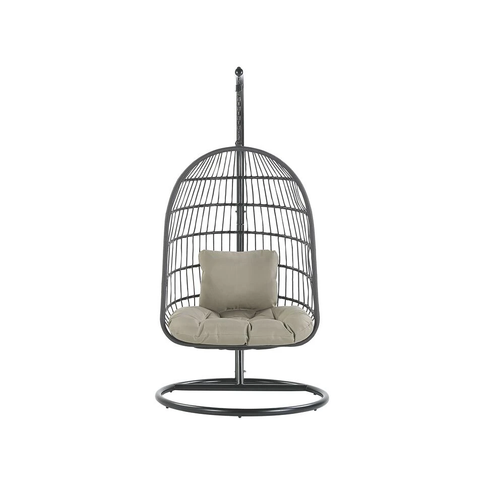 Beliani Hangstoel ALLERA - Zwart Polyester 6 Beliani Hangstoel ALLERA - Zwart Polyester - Afbeelding 4