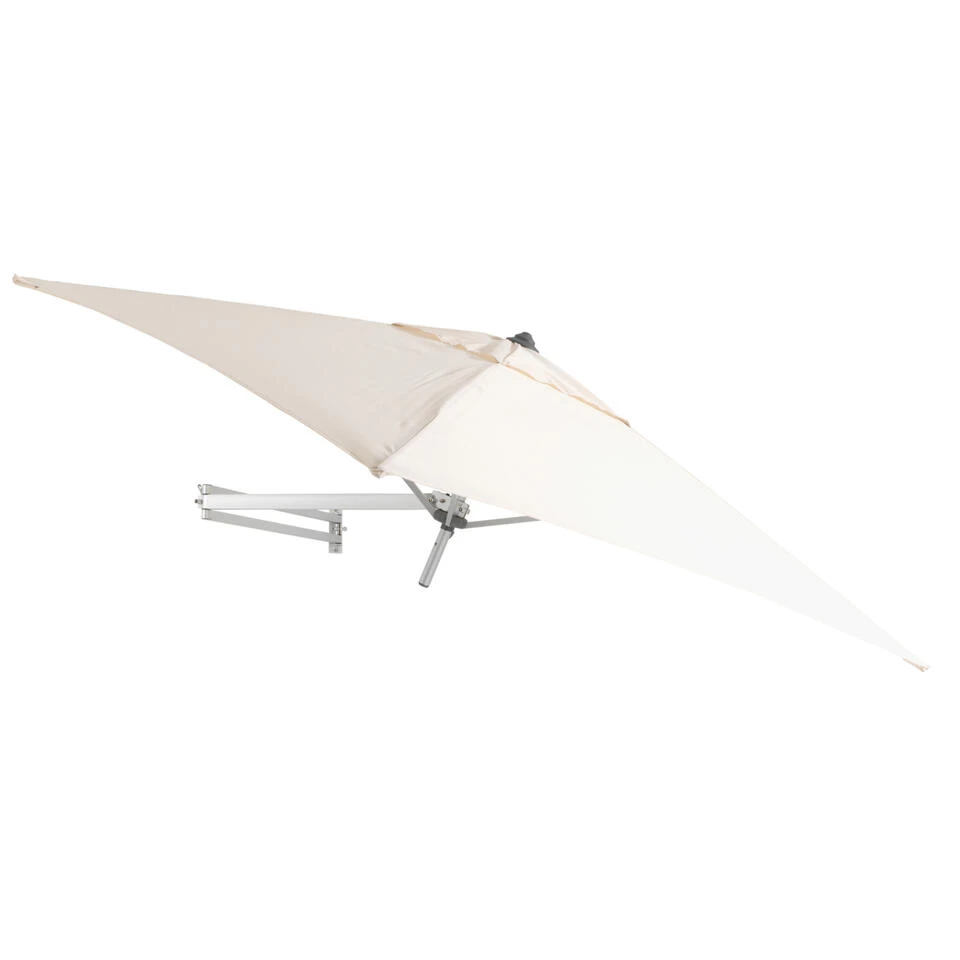 Muurparasol Vierkant, 200x200cm, Met Muurbevestiging, Ecru / Gebroken Wit 3 Muurparasol Vierkant, 200x200cm, Met Muurbevestiging, Ecru / Gebroken Wit