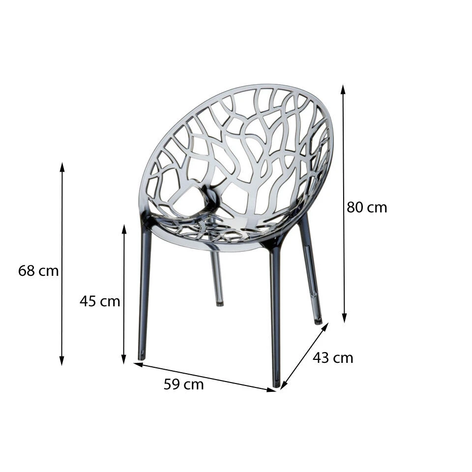 Siesta Crystal Stapelbare Stoel - Transparant 4 Siesta Crystal Stapelbare Stoel - Transparant - Afbeelding 2