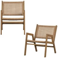 WOOOD Pem Fauteuil Outdoor - Aluminium - Naturel - Set Van 2 -Tuinmeubelwinkel 1000049292 0100