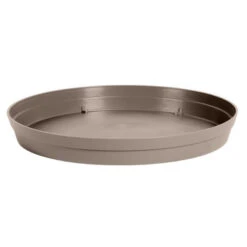 EDA Bloempot - Toscane - Onderschaal - Taupe - Kunststof - D35 Cm