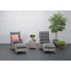 Garden Impressions Santa Rosa Tuinstoel + Voetenbank+bijzettafel 8 Garden Impressions Santa Rosa Tuinstoel + Voetenbank+bijzettafel -Tuinmeubelwinkel 1000052349 0103