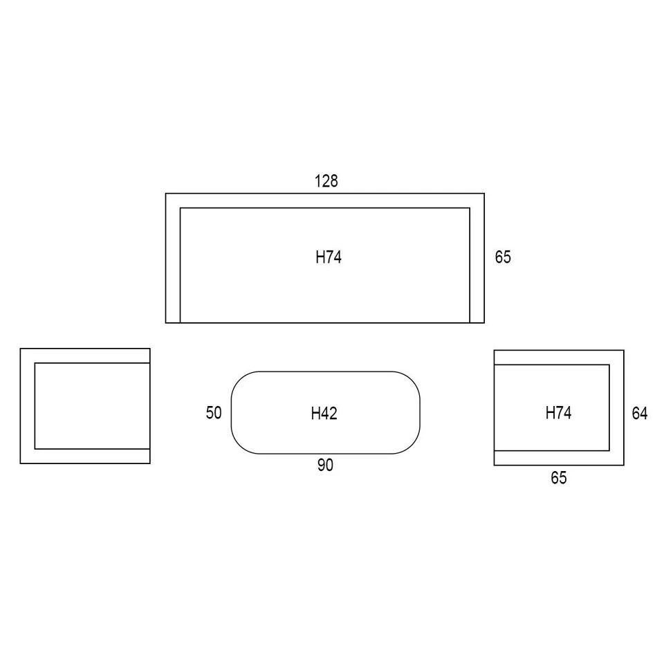 Garden Impressions Franklin Rotan Loungeset - Carbon Black 4 Garden Impressions Franklin Rotan Loungeset - Carbon Black - Afbeelding 2