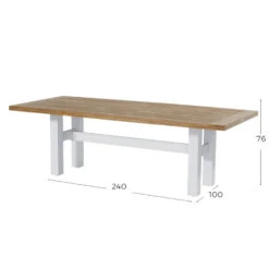 Hartman Yasmani Dining Tuintafel - 240x100 Cm. - White -Tuinmeubelwinkel 1000053249 0101