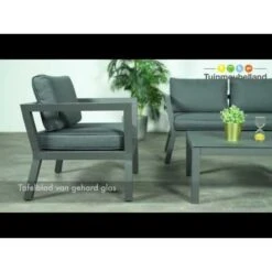 Garden Impressions San Luis Loungeset 4-delig - Donker Grijs -Tuinmeubelwinkel 1000054042 0103