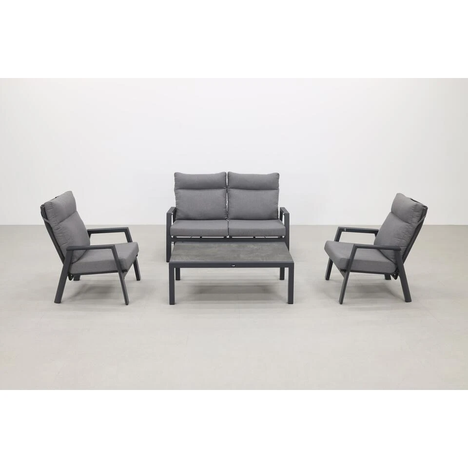 VDG Azoren Stoel-bank Loungeset 4-delig Verstelbaar - Antraciet 4 VDG Azoren Stoel-bank Loungeset 4-delig Verstelbaar - Antraciet - Afbeelding 2
