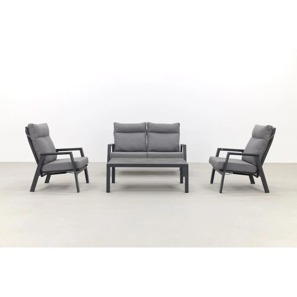 VDG Azoren Stoel-bank Loungeset 4-delig Verstelbaar - Antraciet 6 VDG Azoren Stoel-bank Loungeset 4-delig Verstelbaar - Antraciet - Afbeelding 4